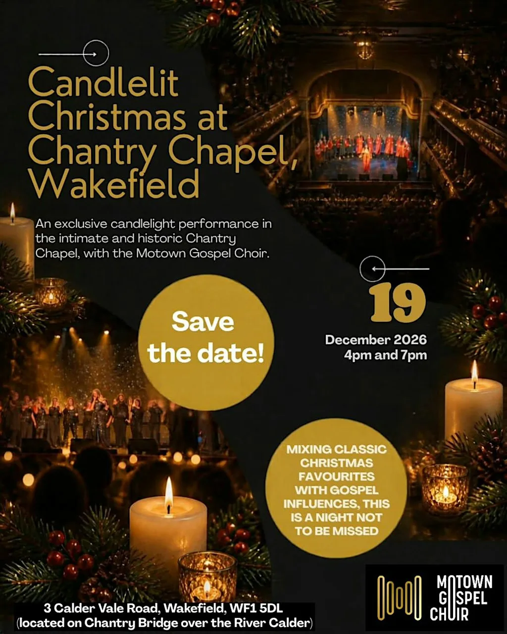 The Motown Gospel Choir presents Candlelit Christmas at Chantry Chapel at Chantry Chapel of St Mary the Virgin