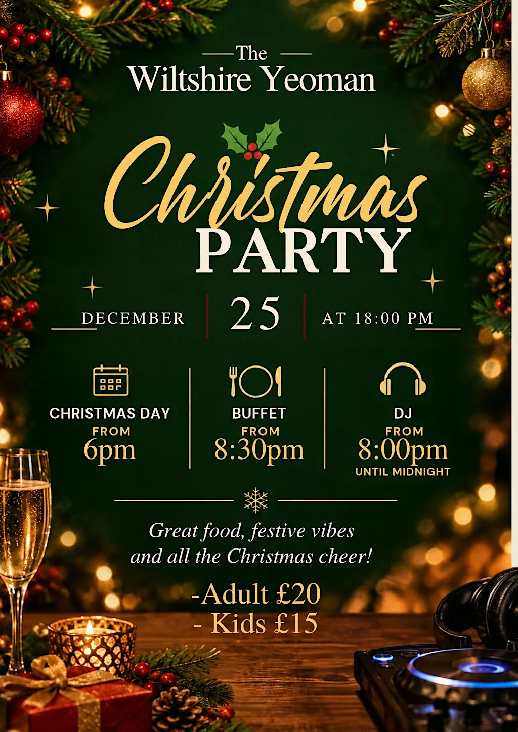 Yeoman Christmas Day Party at The Wiltshire Yeoman