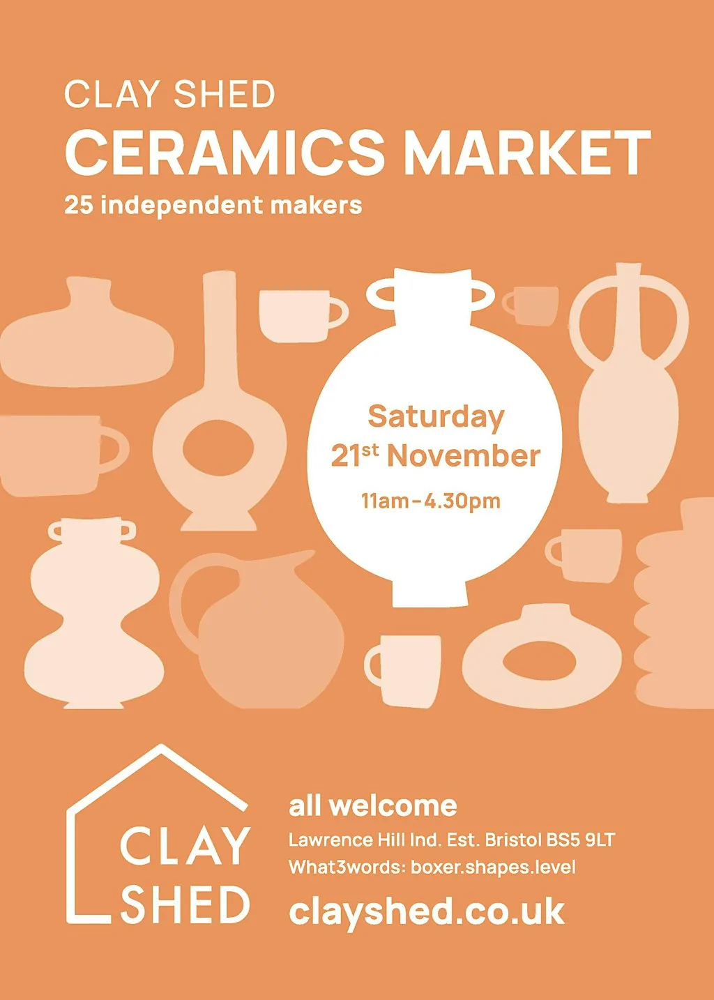 Clay Shed Ceramics Market - Saturday 21st November at Clay Shed