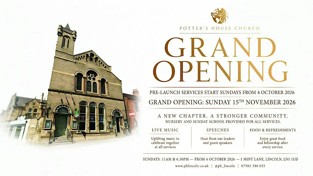 Grand Opening - Mint Lane - Potters House Church (the old Baptist Church)
