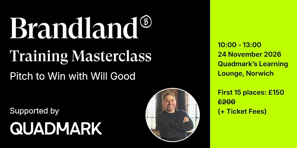 Brandland Training Masterclass: Pitch to Win at Quadmark's Learning Lounge