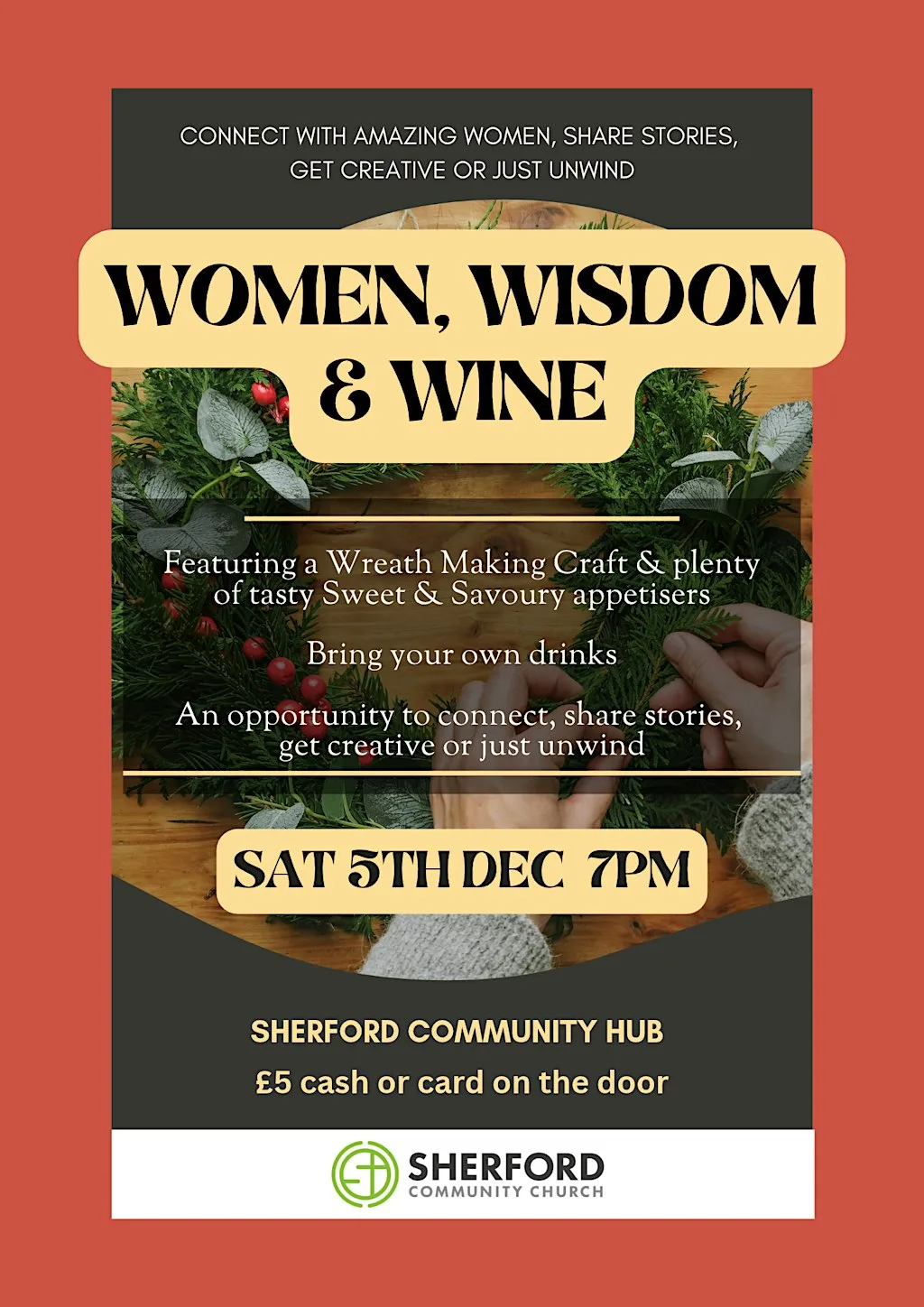 Women Wisdom and Wine with Wreath Making at Sherford Community Hub