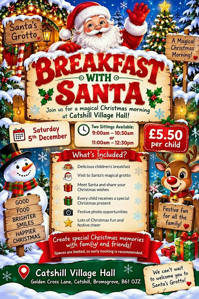 Breakfast with Santa at CVH - Catshill Village hall