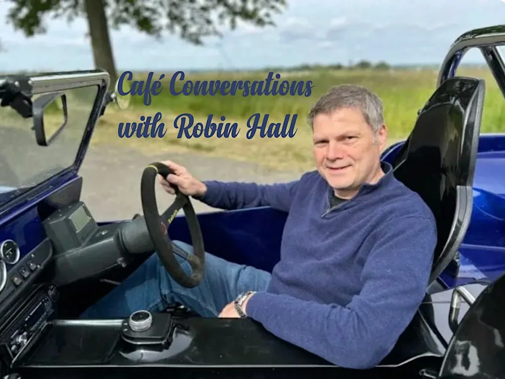 Café Conversations with Robin Hall, hosted by Steve Cropley at Gilks' Garage Café
