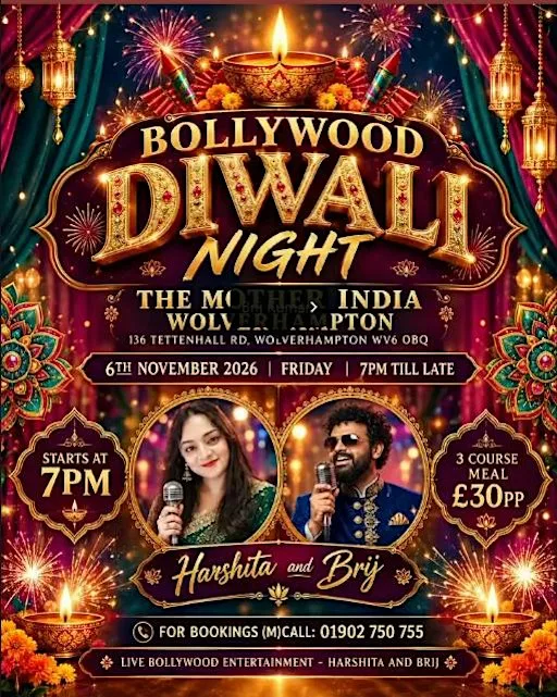 Bollywood Diwali Night – Live Music & 3-Course Dinner | Mother India
