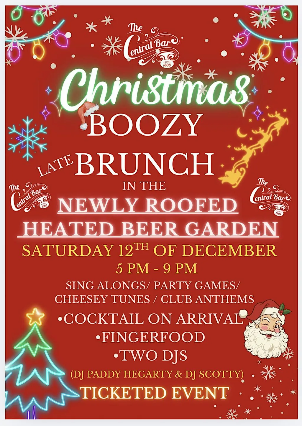 CHRISTMAS BOOZY BRUNCH at The Central Bar
