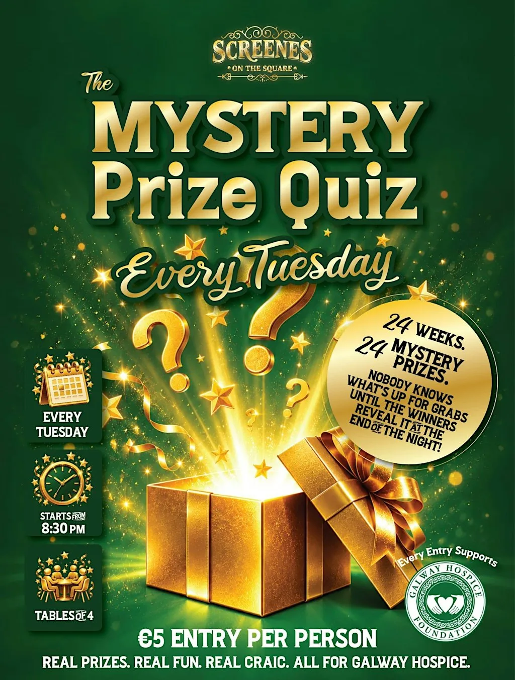 Mystery Prize Quiz - Screene's On The Square Every Tuesday at Screene’s on the Square