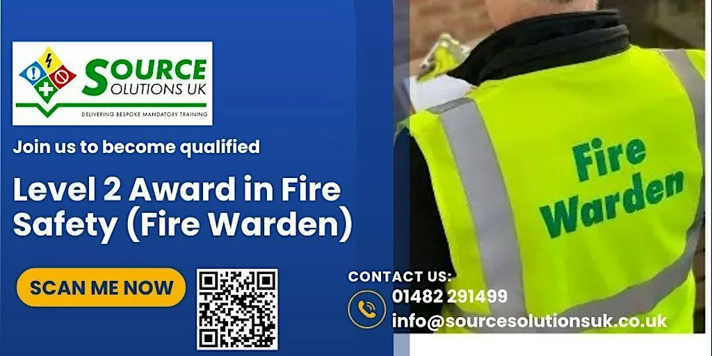 1 Day level 2 Award in Fire Safety (Fire Warden) - £108 at 433 Hedon Rd