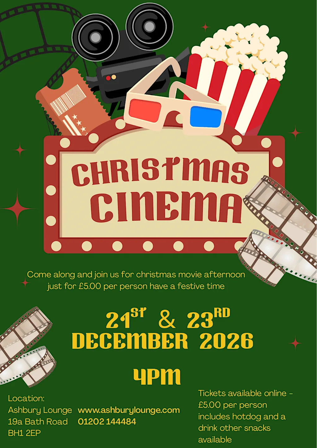 Christmas cinema at Ashbury Lounge
