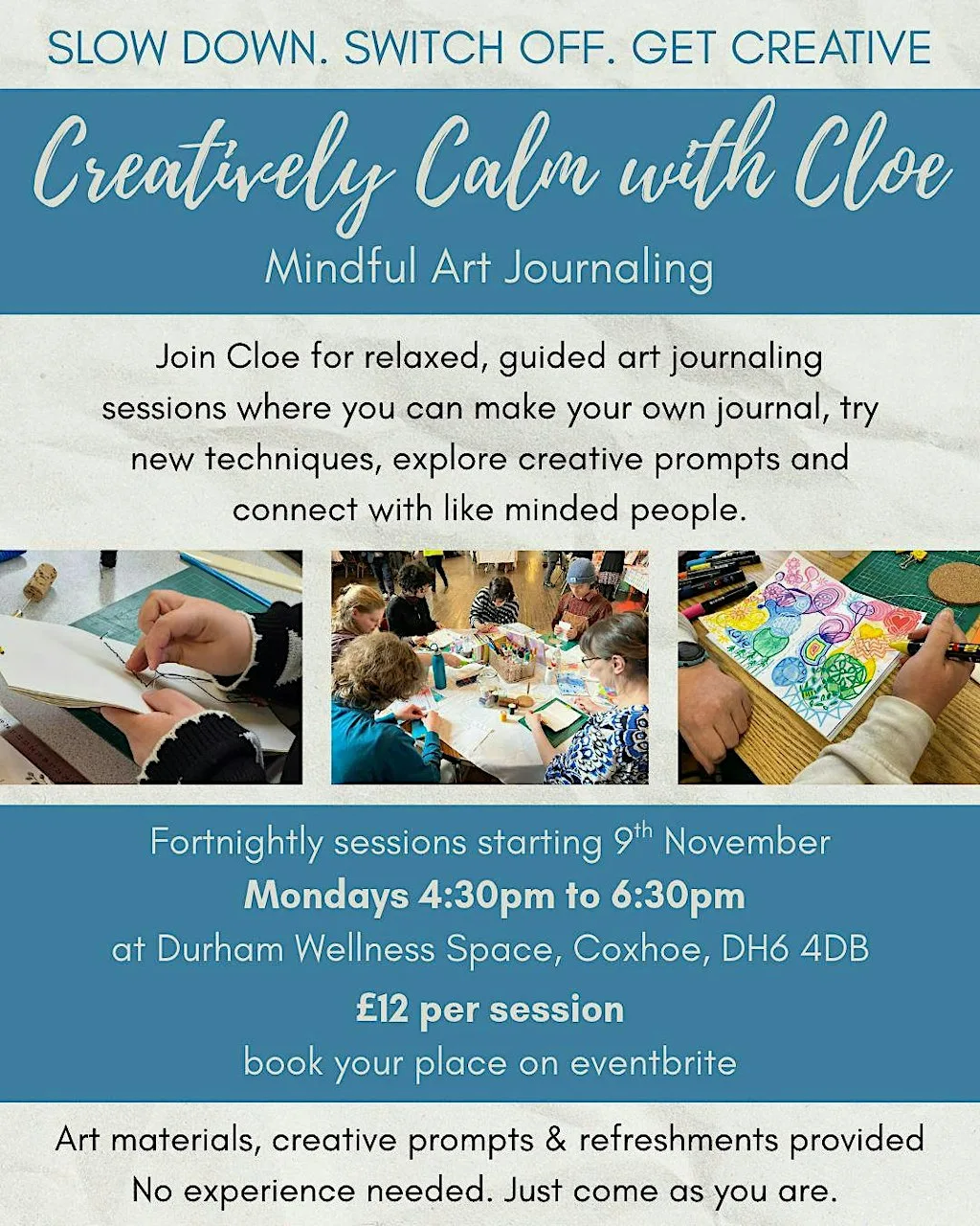 Creatively Calm with Cloe - Mindful Art Journaling at Durham Wellness Space