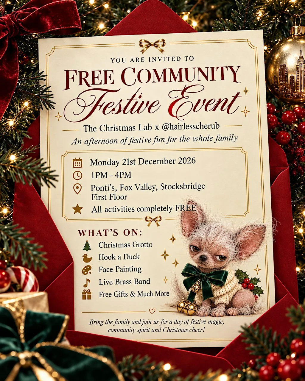 Christmas Lab x Hairless Cherub | FREE Christmas Family Fun Day – Sheffield