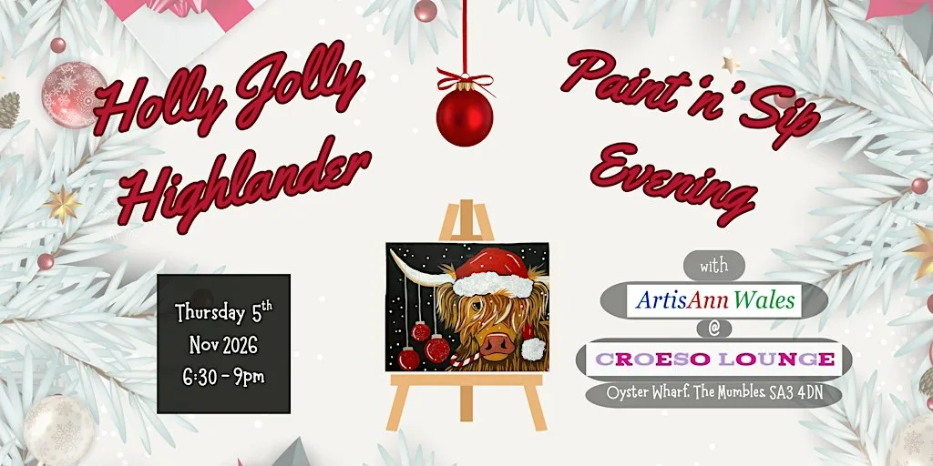 Holly Jolly Highlander Paint and Sip Evening at Croeso Lounge