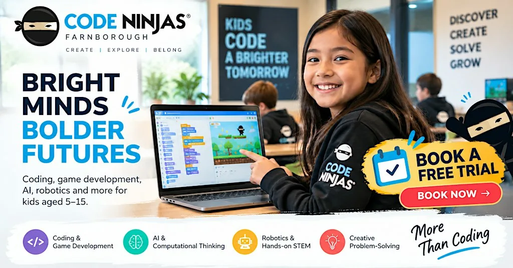 FREE Kids Coding & AI Trial Class | Code Ninjas Farnborough (Ages 5–15) at Farnborough Hill