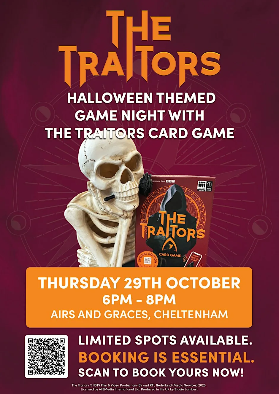 The Traitors Halloween Gameplay @ Airs and Graces, Cheltenham at The Airs & Graces