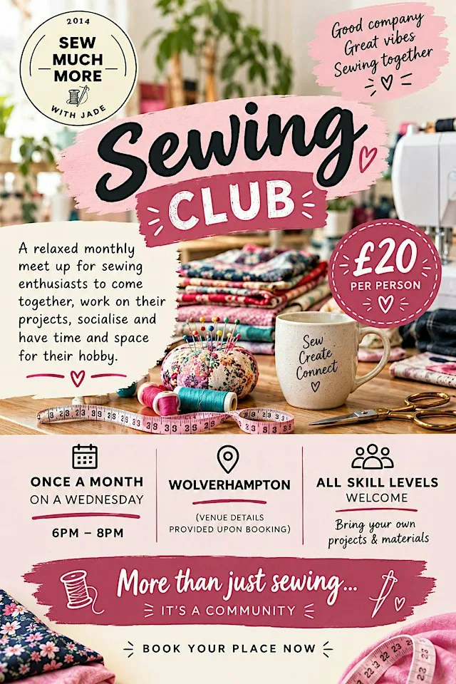 MONTHLY SEWING CLUB - SEW MUCH MORE WITH JADE at The Workspace - All Saints Action Network