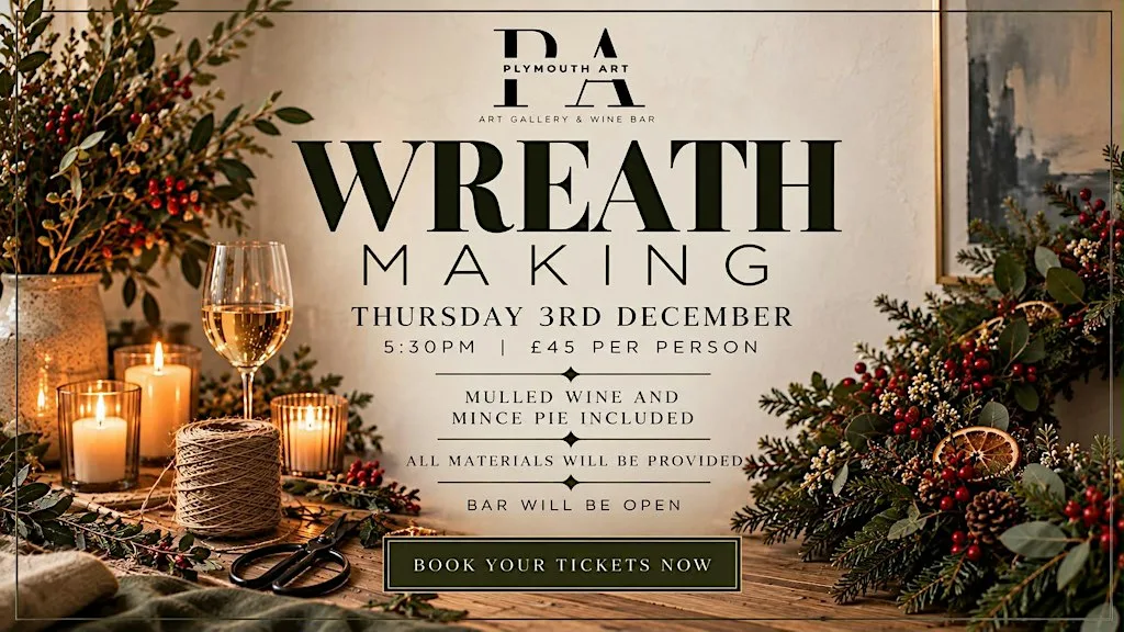 Christmas wreath making workshop at Plymouth Art Gallery CIC