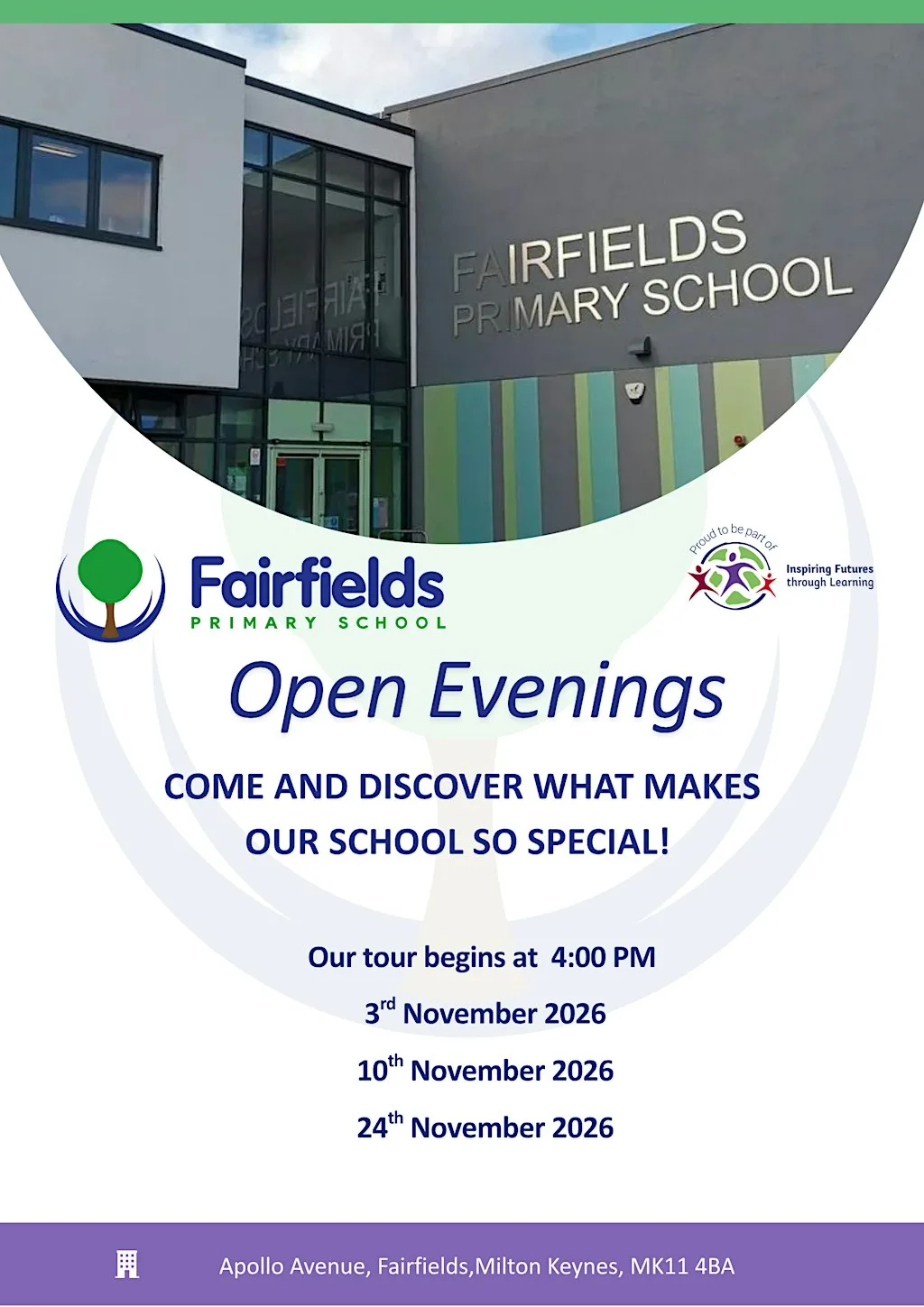 Open Evening 24th November at Fairfields Primary School