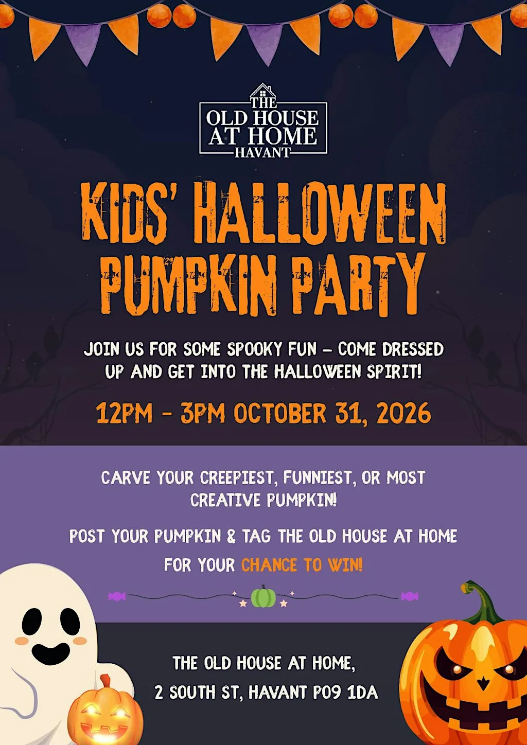 KIDS HALLOWEEN PUMPKIN PARTY @ The Old House At Home