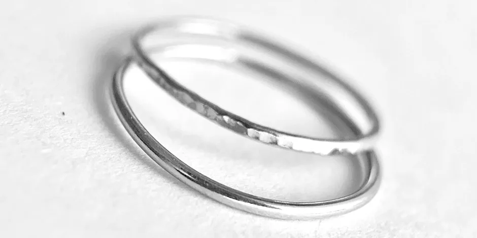 Make a trio of sterling silver textured rings. at The BIS