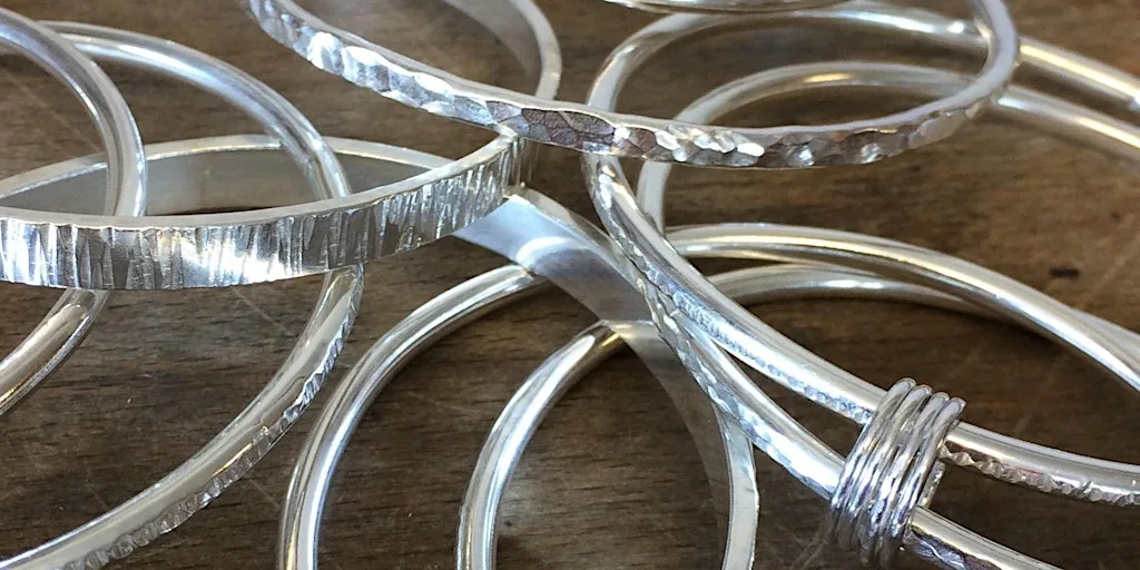 Beginners Silver Bangle at 15 Chapel Ln