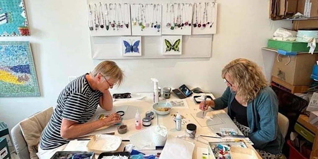 Make your own glass coasters and dichroic pendant in my workshops at Loxina Glass