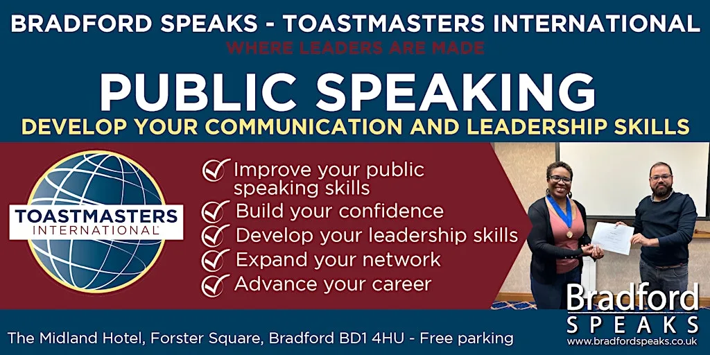 Bradford Speaks - A Toastmasters International Public Speaking Club at Midland Hotel