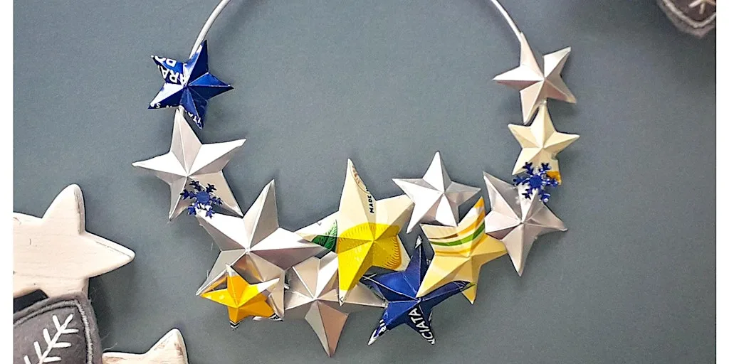 Upcycled Metal Mini Star Wreaths at The Craft House