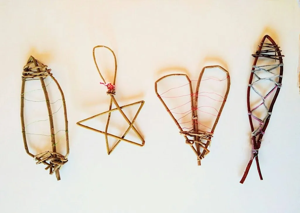 Mini Make Willow Weaving Star, Leaf, Heart