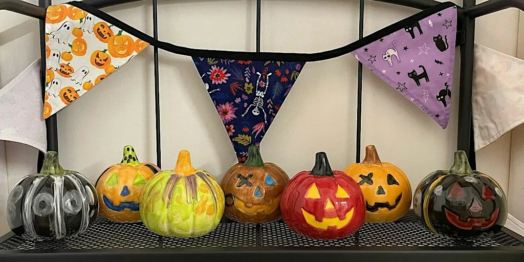 Halloween Pottery Painting Workshop - Pumpkins and Skulls! at Hazlehurst Studios