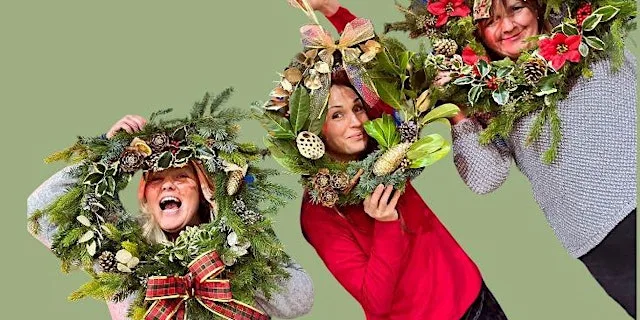 Christmas Wreath Making Workshop FREE Mulled Wine & Festive Treats at Cogenhoe & Whiston Village Hall, York Avenue, Cogenhoe, Northampton