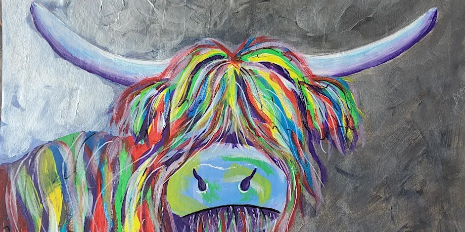 Paint & Fizz - Highland Cow at Bodley Studio, Ford Street, Wellington, Somerset