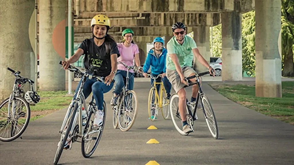 Adult/Teen Learn to Ride/Cycle Confidence (A4A) at Thompson Park cycling skills area. Located in the middle of the park close to the big slide.