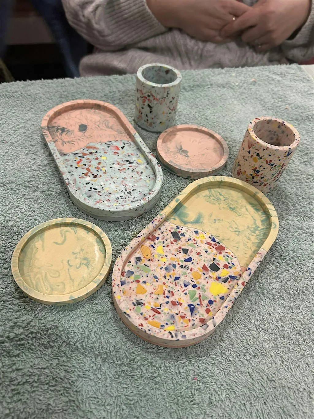 The  Jesmonite Oval Tray Workshop by Objectify in Harrogate at St Roberts Catholic Club