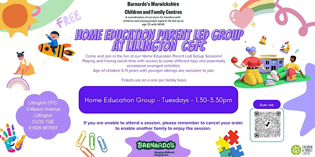 Home Education Parent Led Group for children 5-11 years -Lillington C&FC at Lillington Children & Family Centre