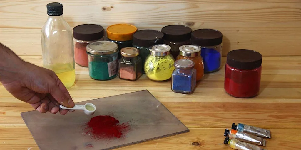 Oil paint making - Practical workshop at 146 Crownpoint Rd