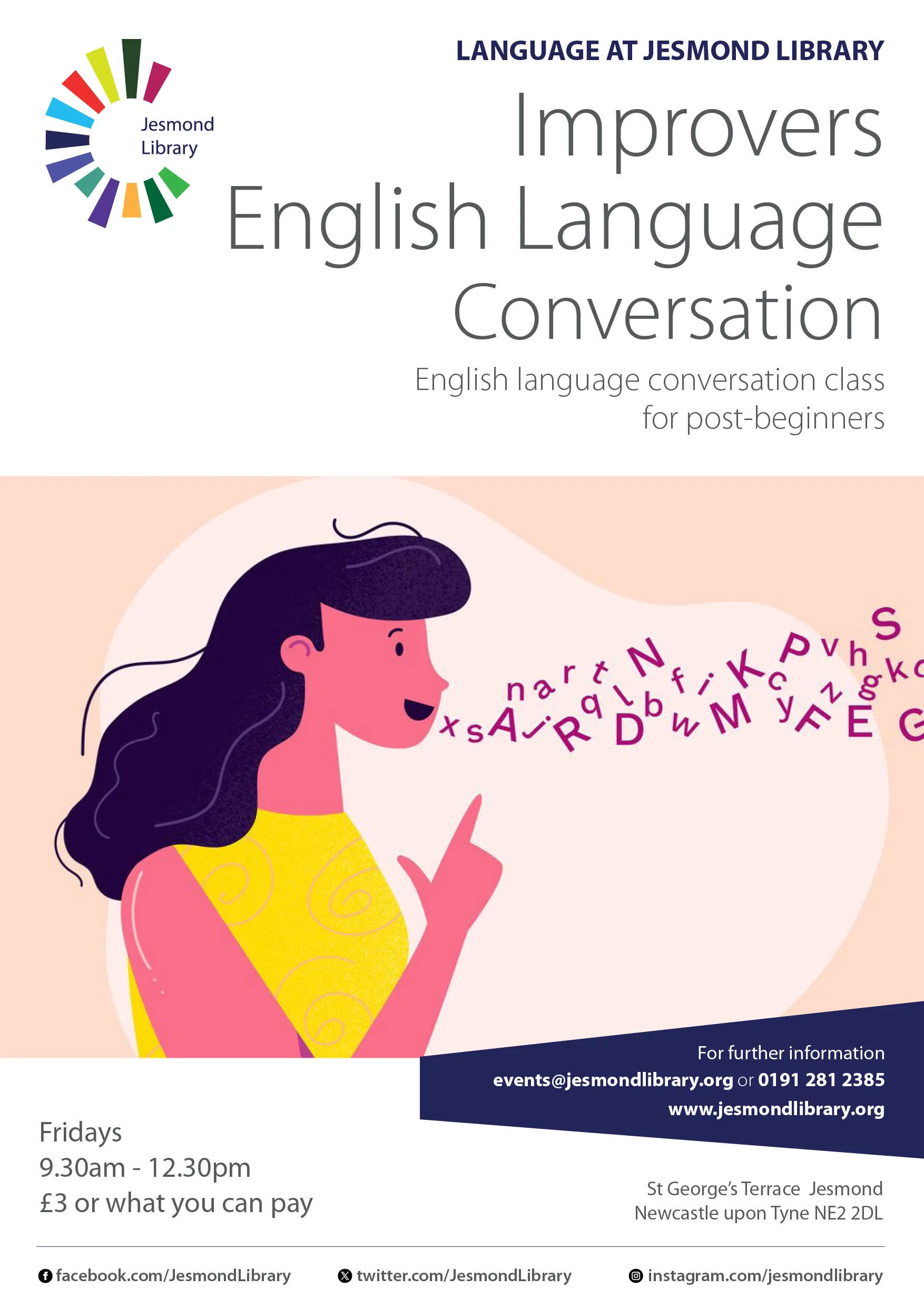 Improvers English Language Conversation class at Catherine Cookson Room