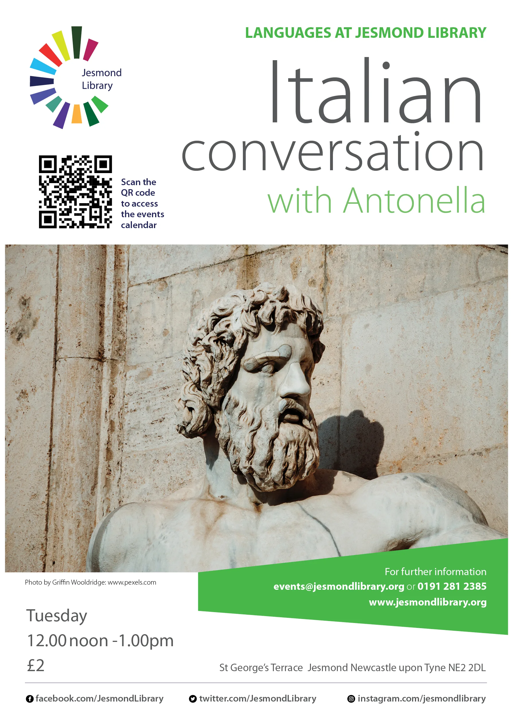 Italian conversation with Antonella at Catherine Cookson Room
