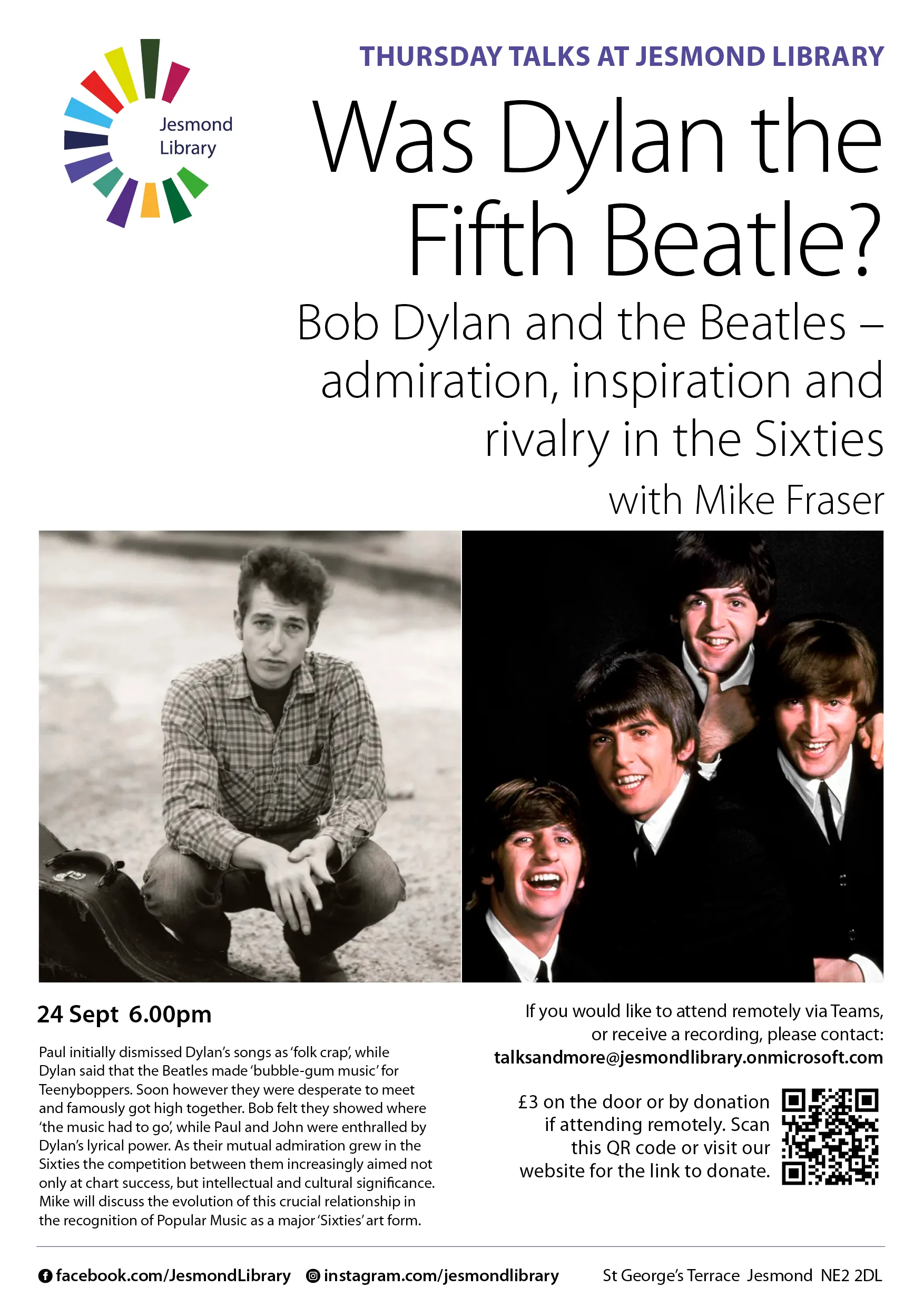 Thursday Talk – Was Dylan the Fifth Beatle? at Main Room