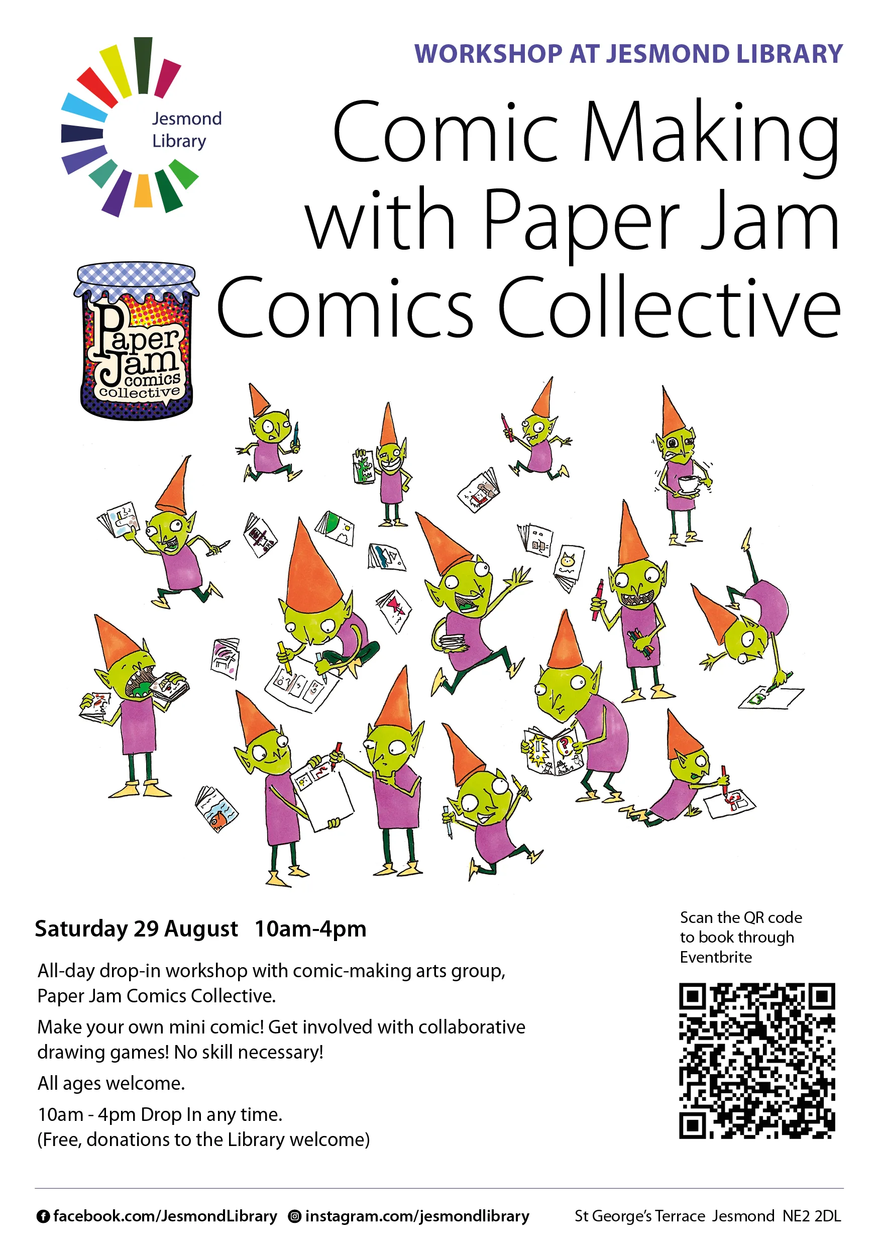 Paper Jam Comics Workshop at Catherine Cookson Room