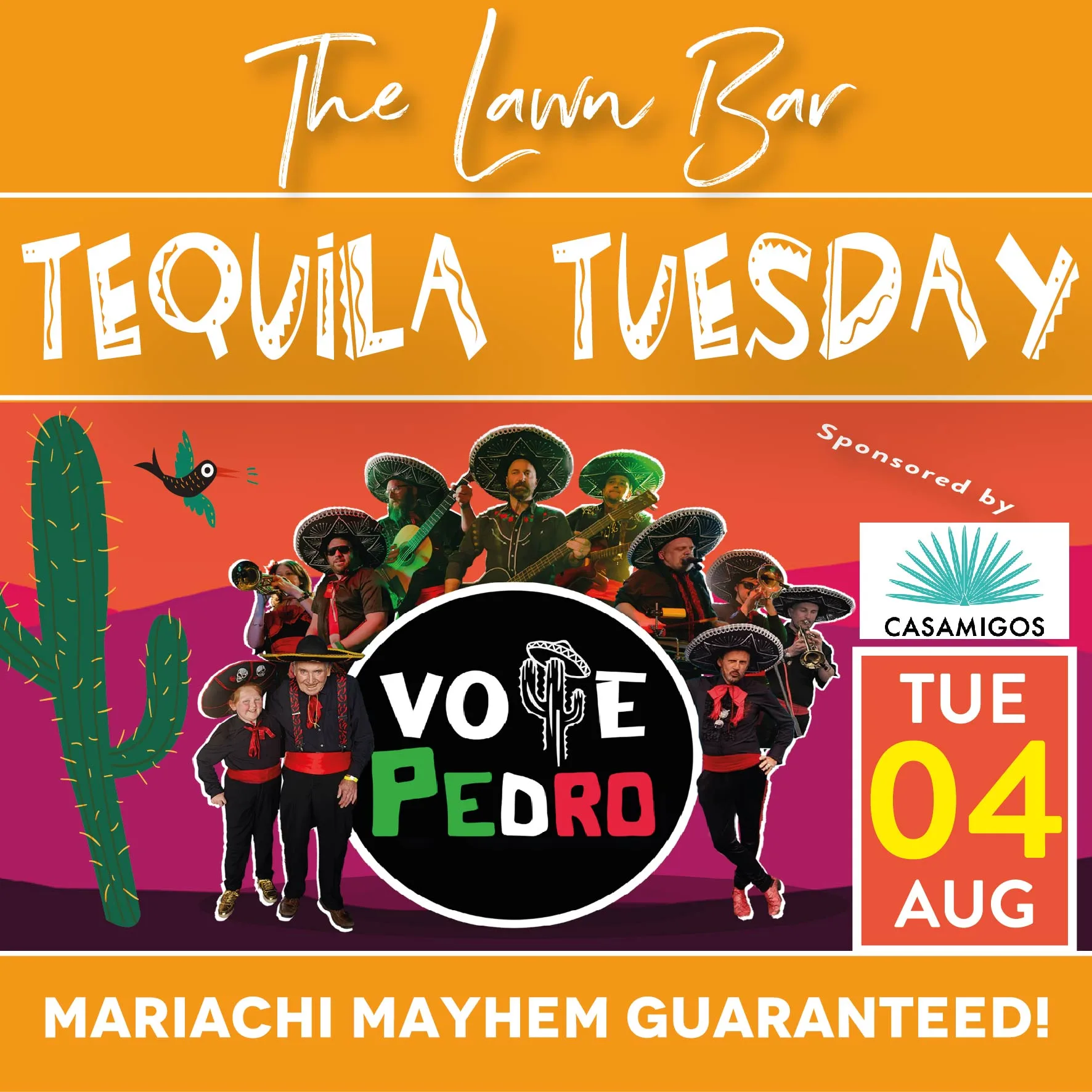 TEQUILA TUESDAY – VOTE PEDRO at Northwood House