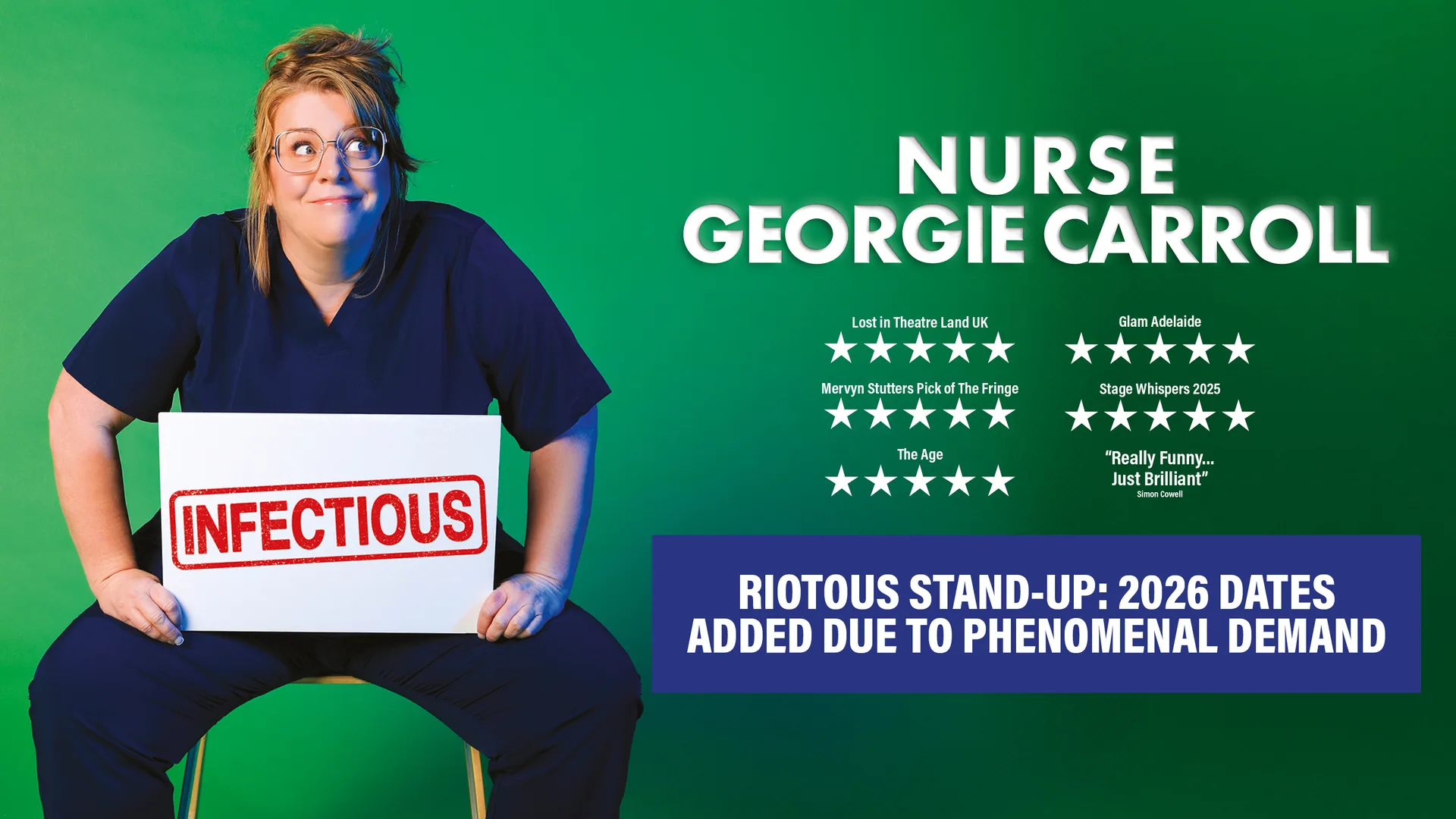 Nurse Georgie Carroll: Infectious at Victoria Hall, Stoke-on-Trent