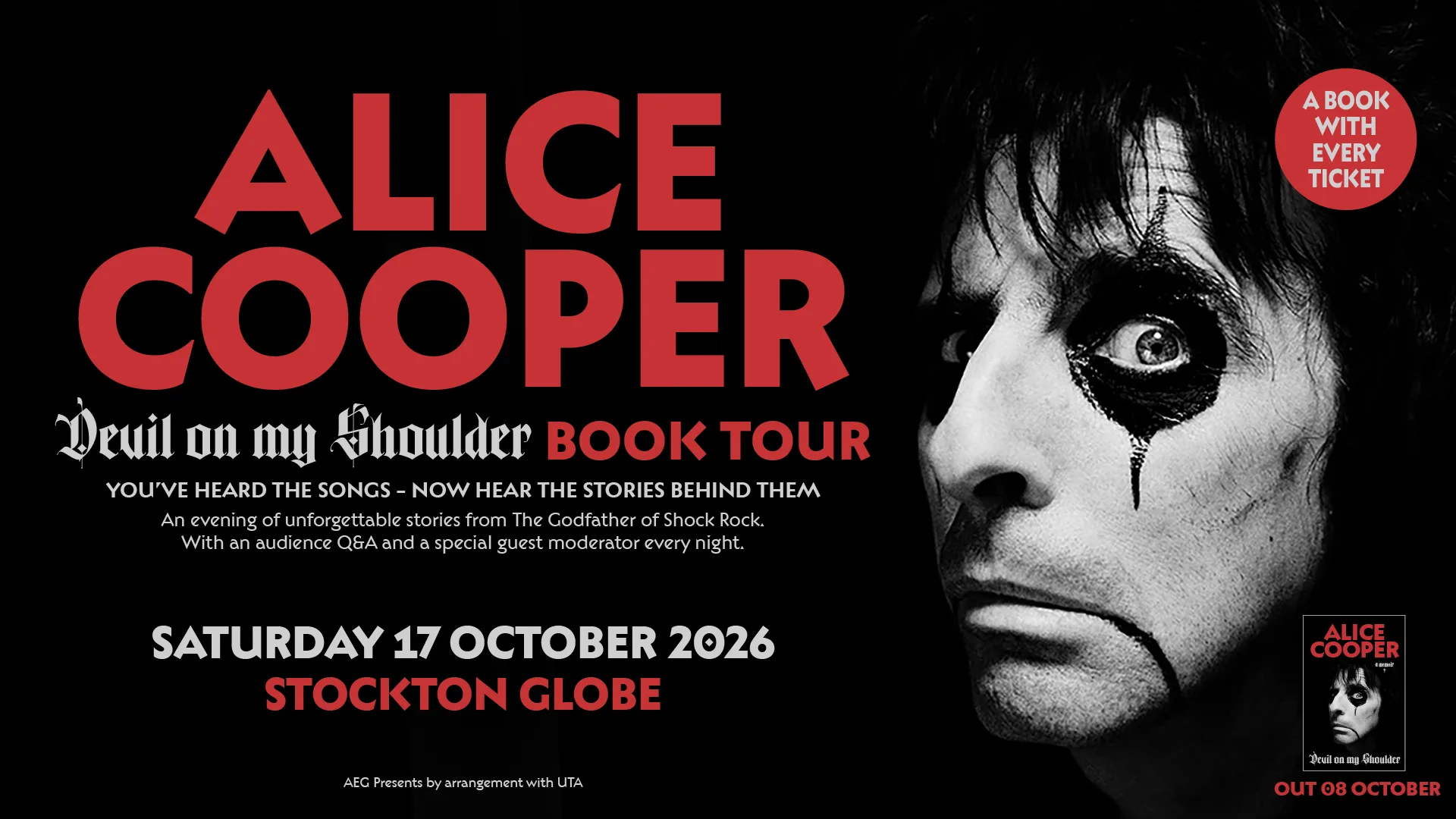 Alice Cooper: Devil on My Shoulder Book Tour at Stockton Globe