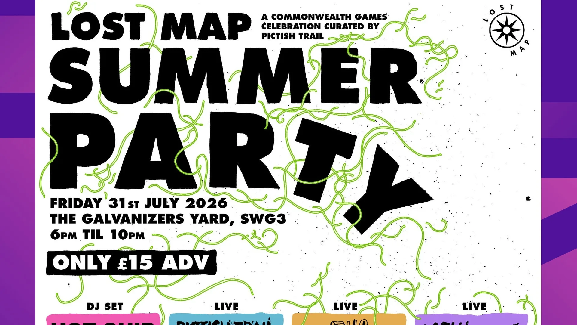 Lost Map Summer Party - Hot Chip (DJ), Pictish Trail, The Bug Club at Galvanizers Yard SWG3