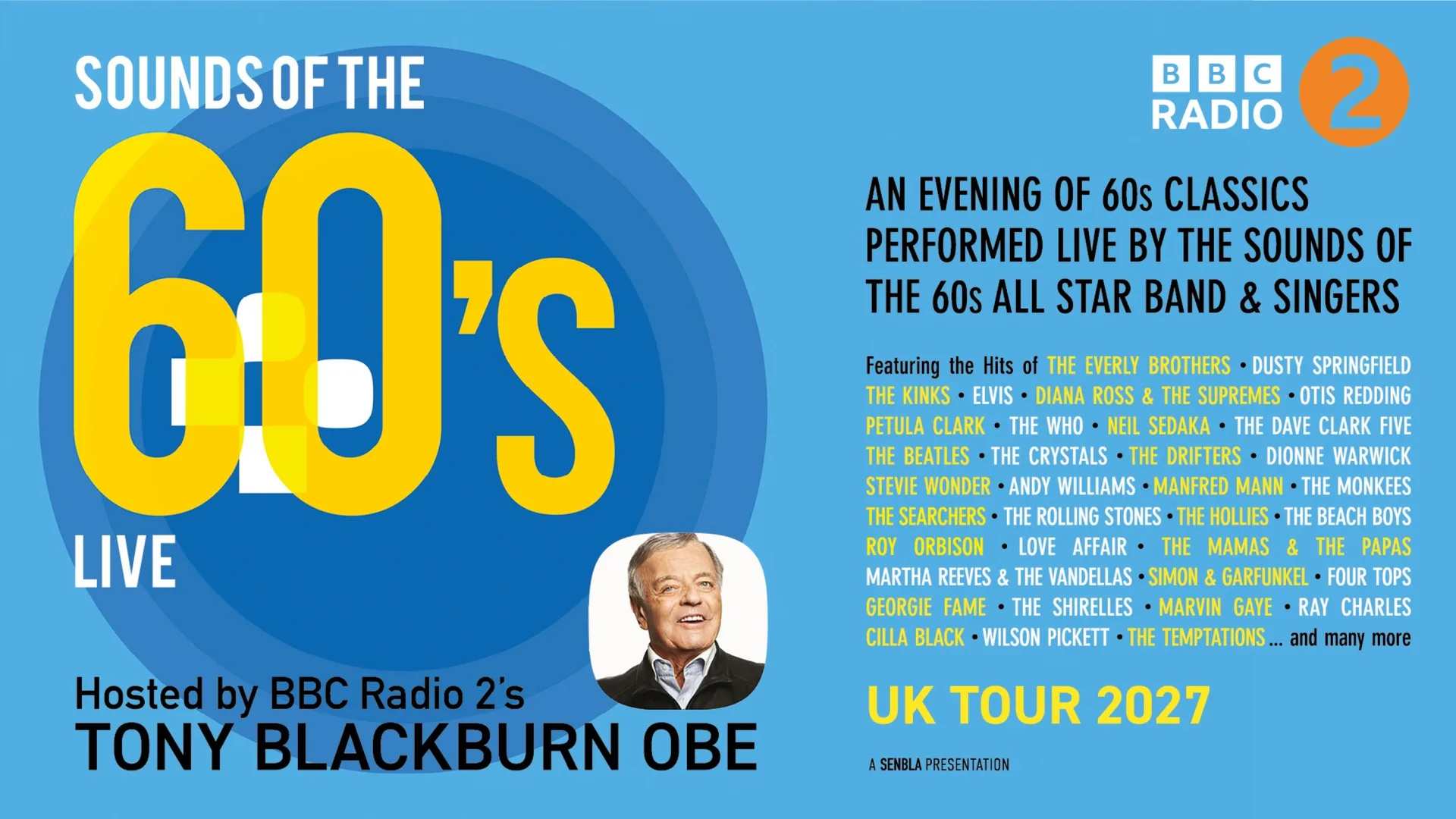 Sounds Of The 60's Live - Hosted By Tony Blackburn OBE at Sheffield City Hall Oval Hall