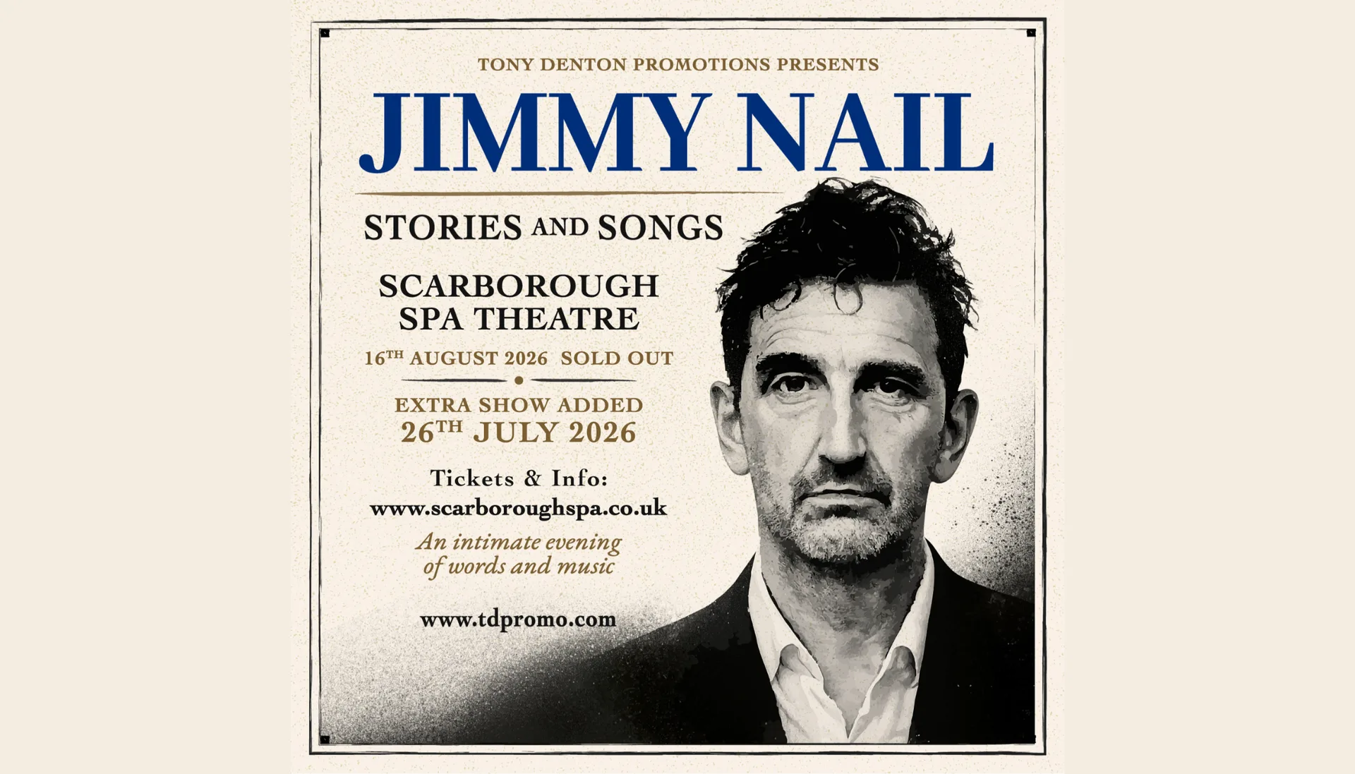 Jimmy Nail: Stories and Songs at Scarborough Spa Theatre