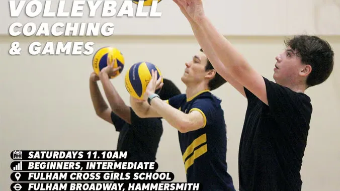 Saturdays 11.10am, volleyball coaching & games for beginners, Fulham at Fulham Cross Girls School