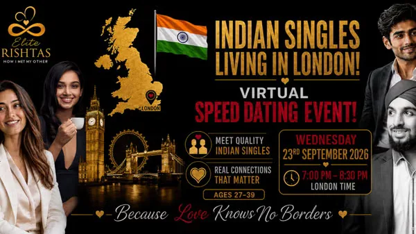 Online Speed Dating | For Indian Singles in London, UK (Ages 27 - 39)
