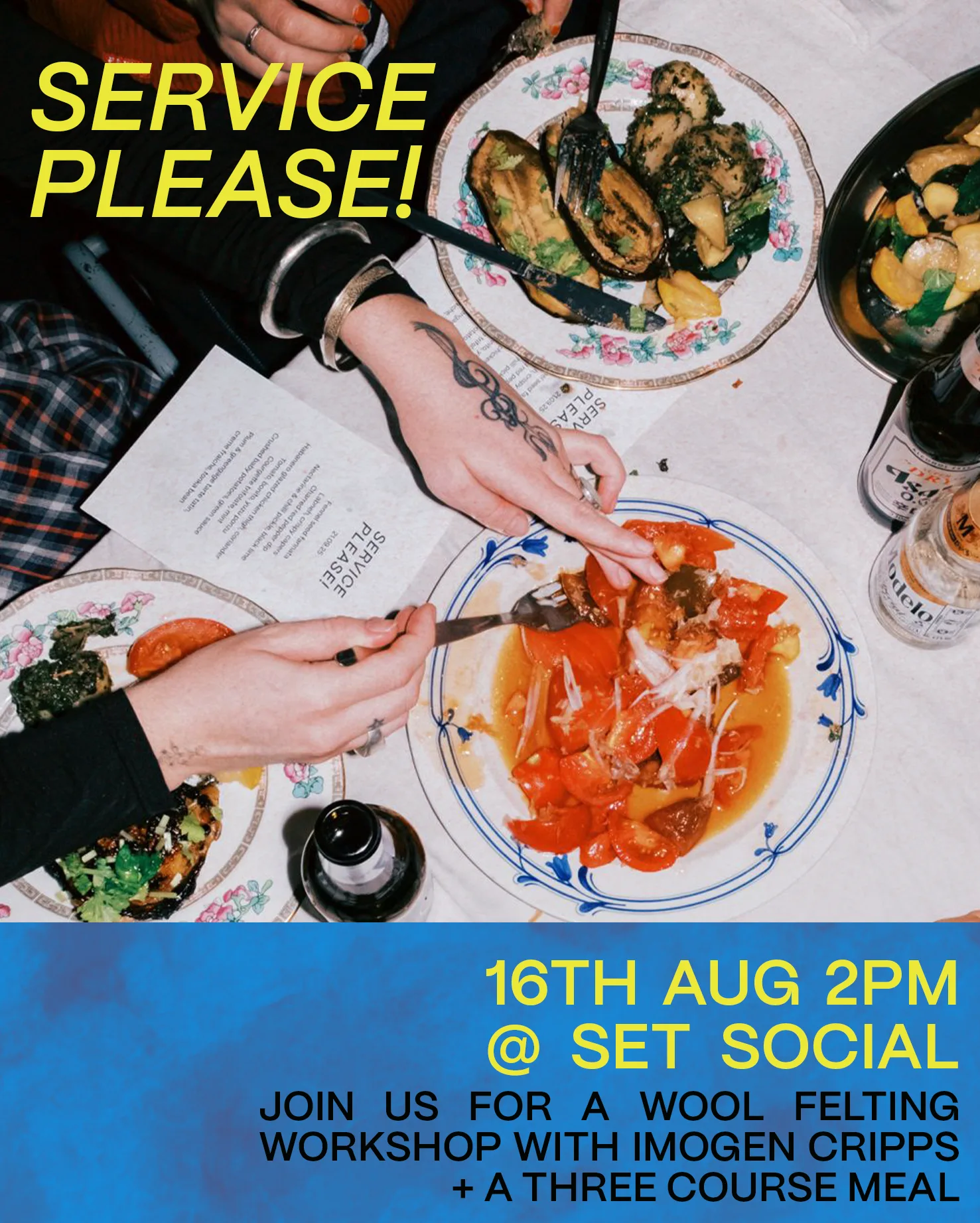 Service Please! Communal Dinner & Wool Felting Workshop