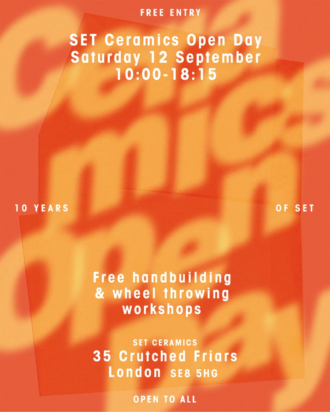 SET Ceramics Open Day Free Taster Pottery Workshops | 10 Years of SET