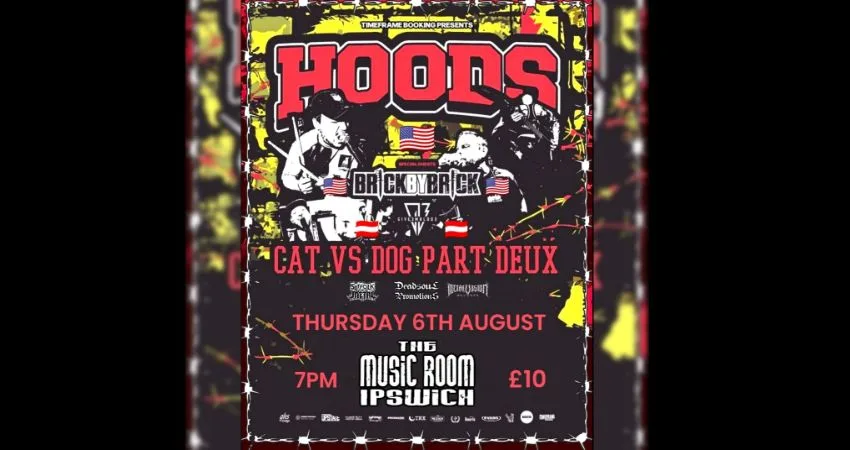 HOODS (USA) + BRICK BY BRICK (USA) + GIVE'EM BLOOD (AUS) - LIVE AT THE MUSIC ROOM - IPSWICH